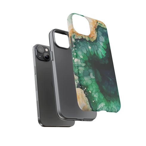Green Geode in Watercolor - Impact Resistant Phone Case